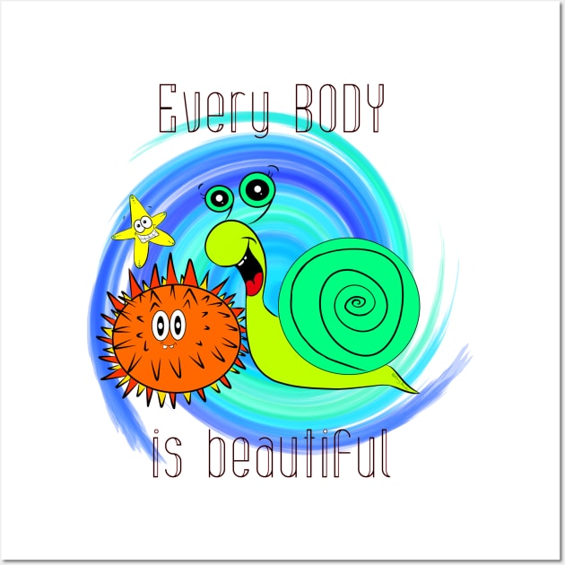 Every BODY Is Beautiful Wall Art by DitzyDonutsDesigns